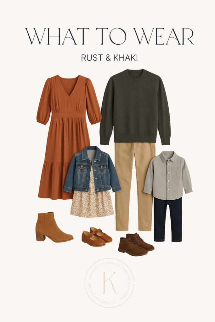 rust and khaki for fall photoshoot