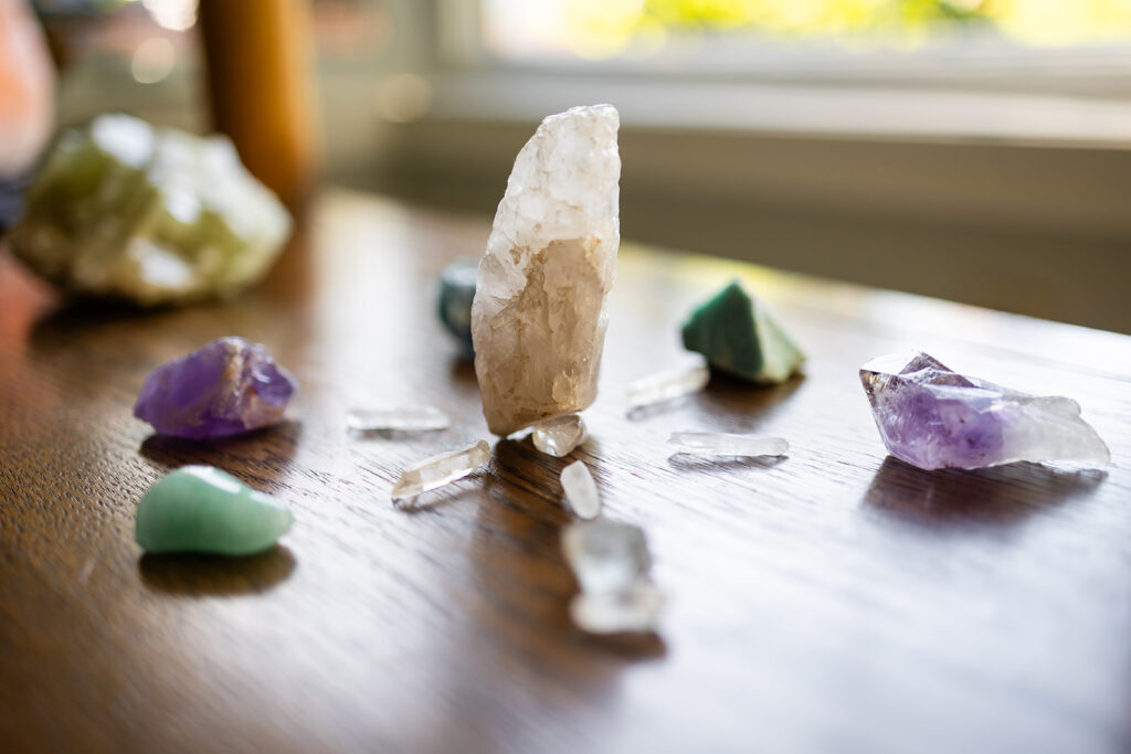 Energetic Wealth client session in progress, captured by Portraits by Kendra to showcase Jill’s grounded and compassionate approach.