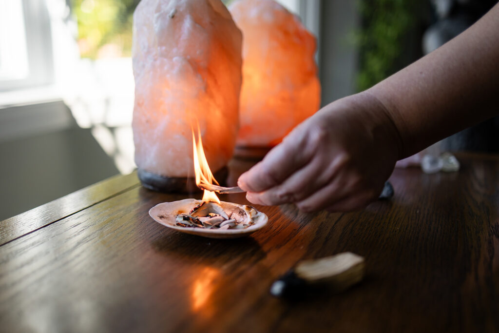 Energetic Wealth client session in progress, captured by Portraits by Kendra to showcase Jill’s grounded and compassionate approach.