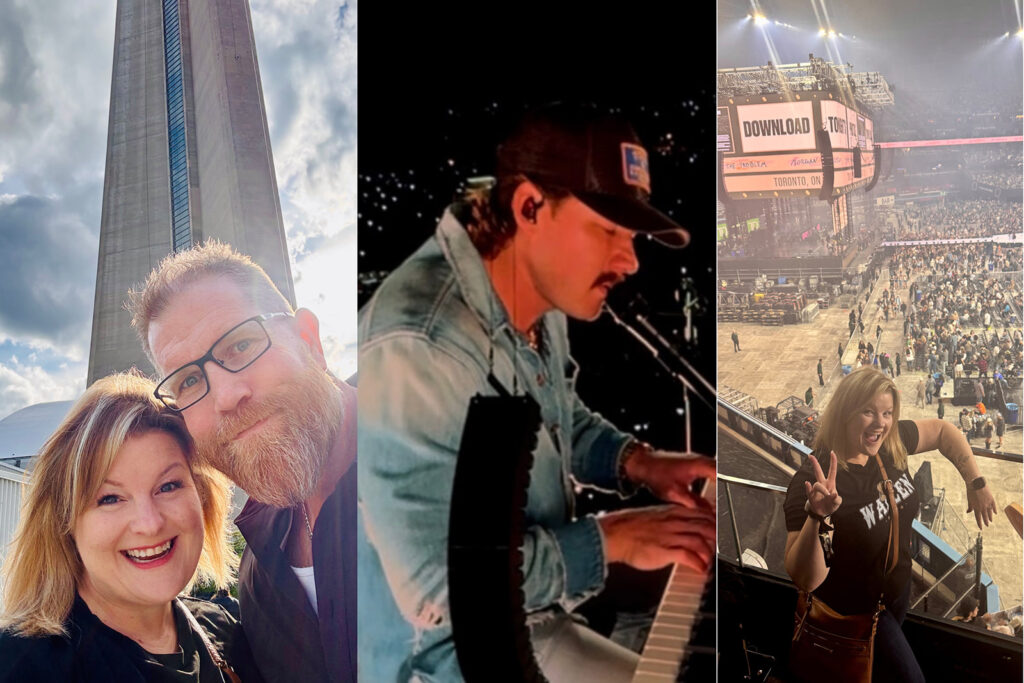 Kendra, of Portraits by Kendra with her husband, Wes at Morgan Wallen concert. Behind-the-scenes moments from 2025 including a Toronto concert, city views, and personal memories from life outside photography.