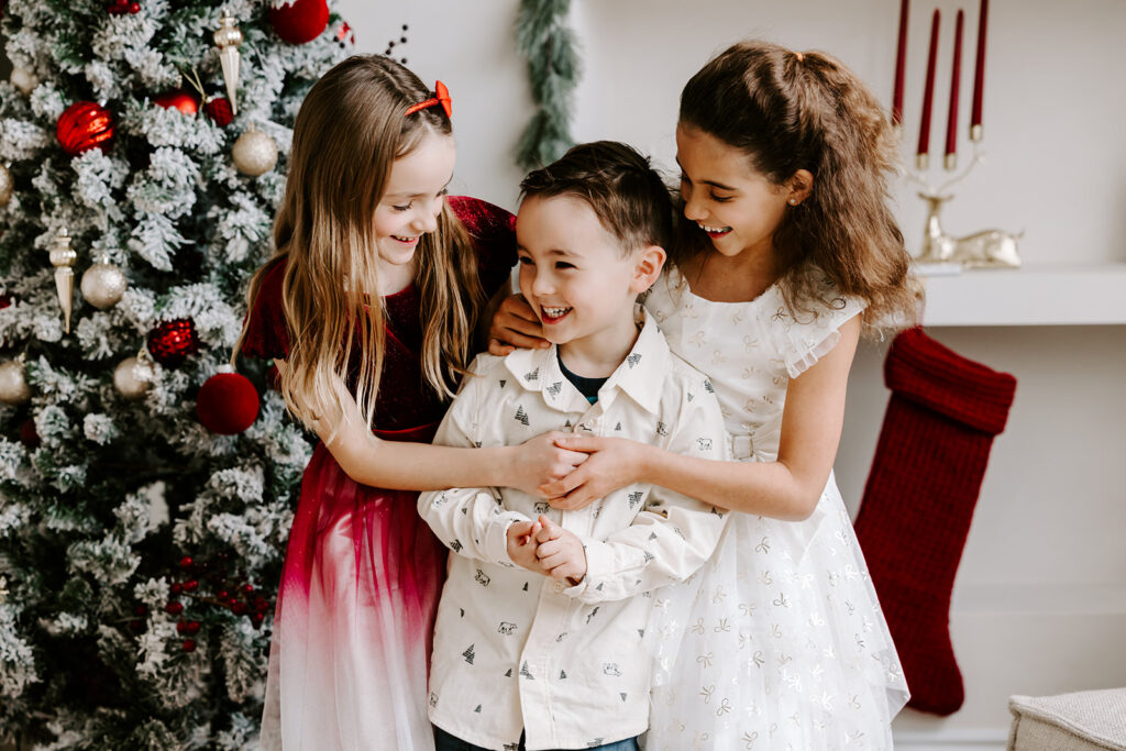 Family holiday photo taken during a studio mini session in Cambridge, Ontario — captured by Portraits by Kendra,Kitchener-Waterloo family photographer.
