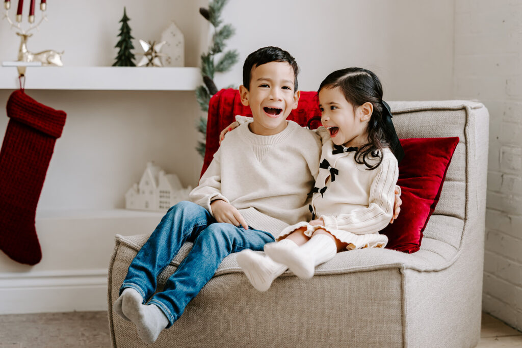 Family holiday photo taken during a studio mini session in Cambridge, Ontario — captured by Portraits by Kendra,Kitchener-Waterloo family photographer.