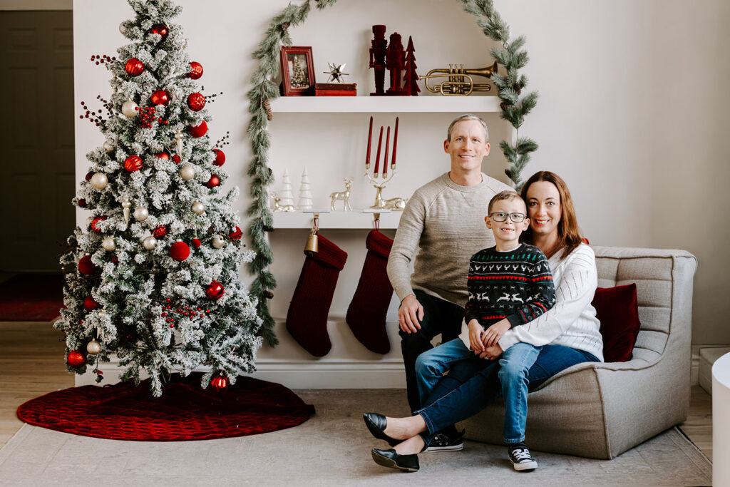 Family holiday photo taken during a studio mini session in Cambridge, Ontario — captured by Portraits by Kendra,Kitchener-Waterloo family photographer.