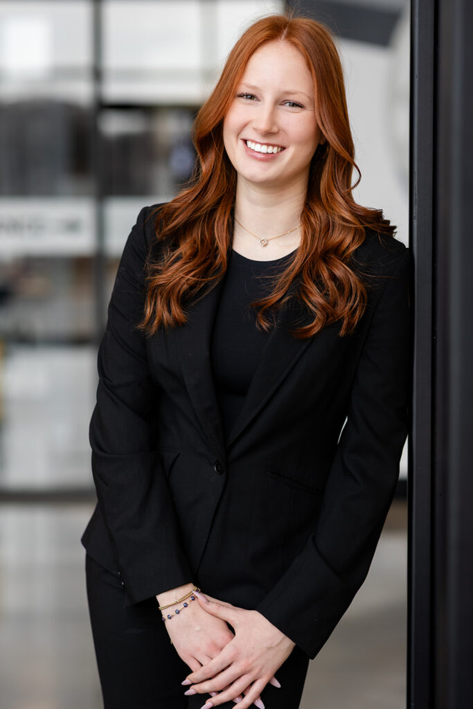Close-up professional headshot of Isabelle photographed in studio in Kitchener-Waterloo by Portraits by Kendra.