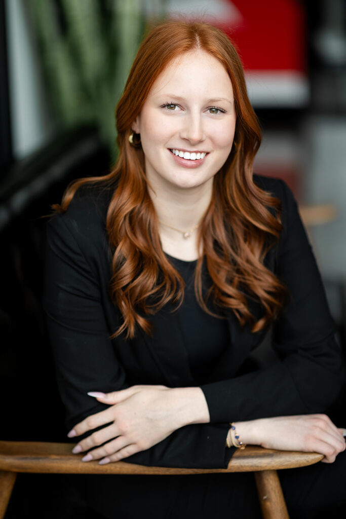 Relaxed studio headshot of Isabelle during a professional session with Portraits by Kendra in Kitchener-Waterloo.