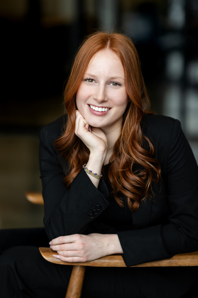 Professional headshot portrait of Isabelle taken in studio in Kitchener-Waterloo by Portraits by Kendra.