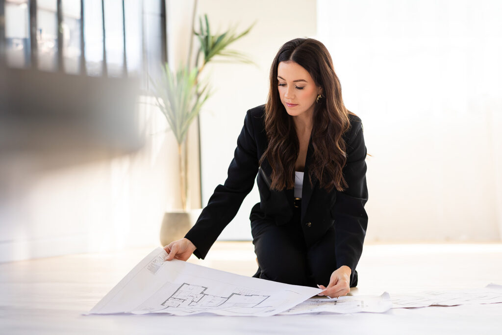 Branding photo of female entrepeneur taken by Kitchener-Waterloo photographer, Portraits by Kendra