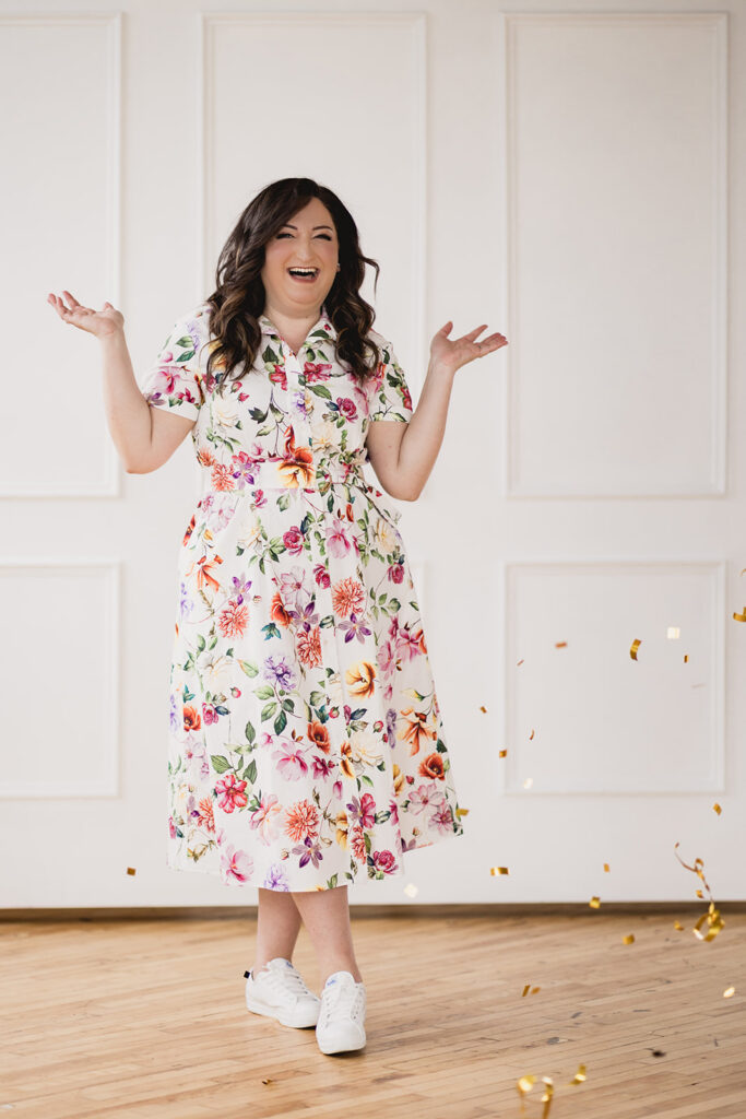 Portrait of Mary Tchabrazian, owner of Marycuterie, taken by Portraits by Kendra during a branding photoshoot in Waterloo Region
