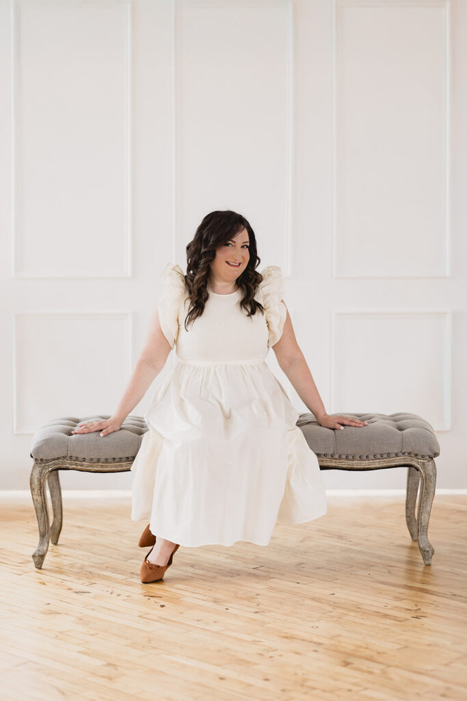 Portrait of Mary Tchabrazian, owner of Marycuterie, taken by Portraits by Kendra during a branding photoshoot in Waterloo Region