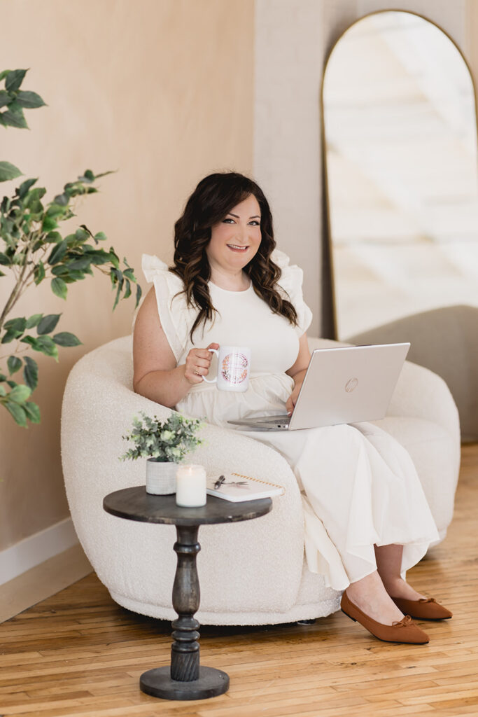 Portrait of Mary Tchabrazian, owner of Marycuterie, taken by Portraits by Kendra during a branding photoshoot in Waterloo Region