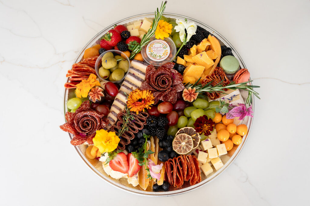 Charcuterie tray created by Marycuterie and photographed by Portraits by Kendra during a branding photoshoot in Kitchener-Waterloo