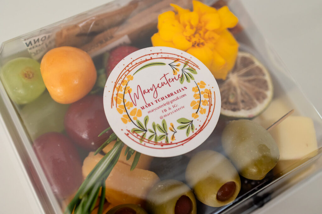 Individual charcuterie cups created by Marycuterie and photographed by Portraits by Kendra during a branding photoshoot in Kitchener-Waterloo