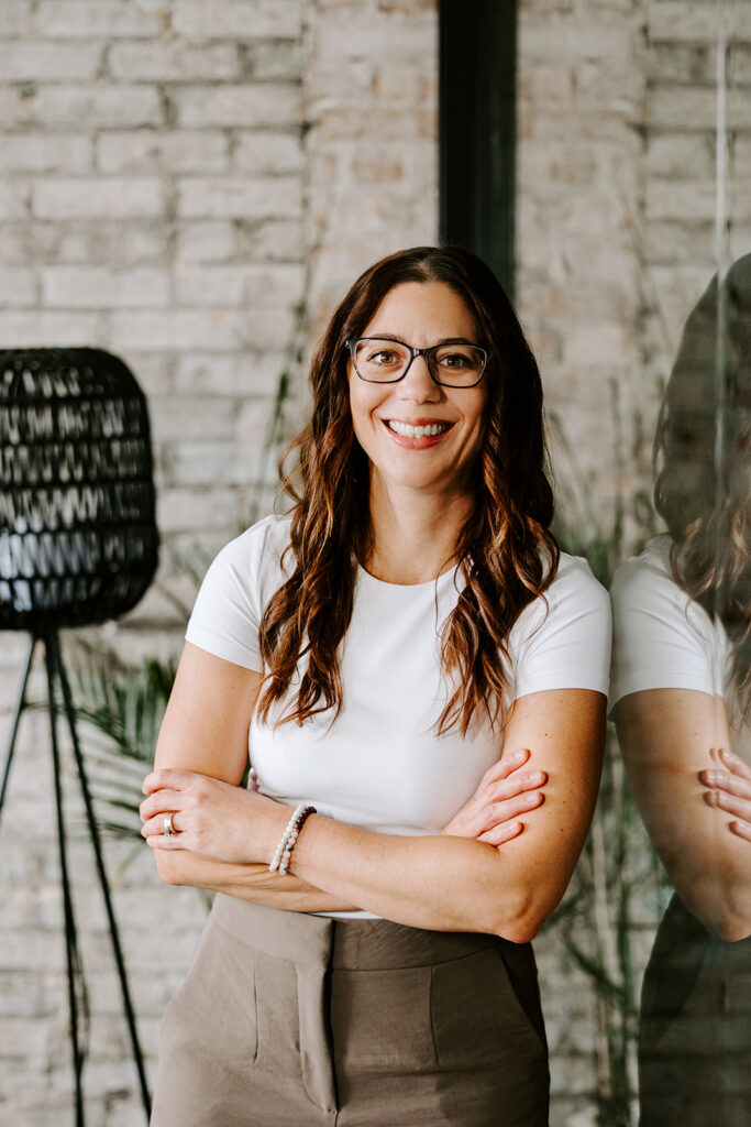 Photo of Isabel Livingston's Mom during a branding photoshoot in Kitchener, taken by Portraits by Kendra