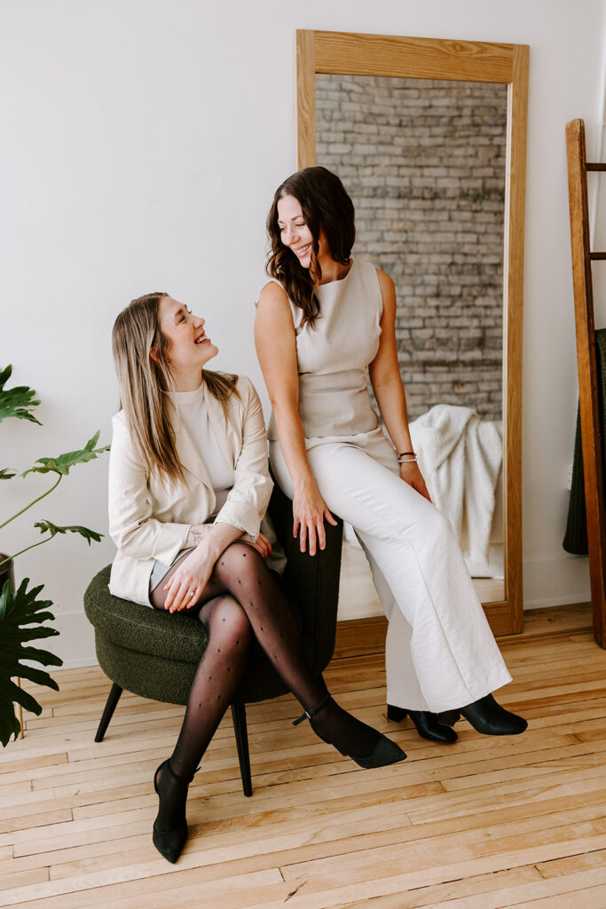 Photo of the The Livingston Team during a Mother-Daughter Branding Session at West Haus Studio in Downtown Kitchener, taken by Portraits by Kendra