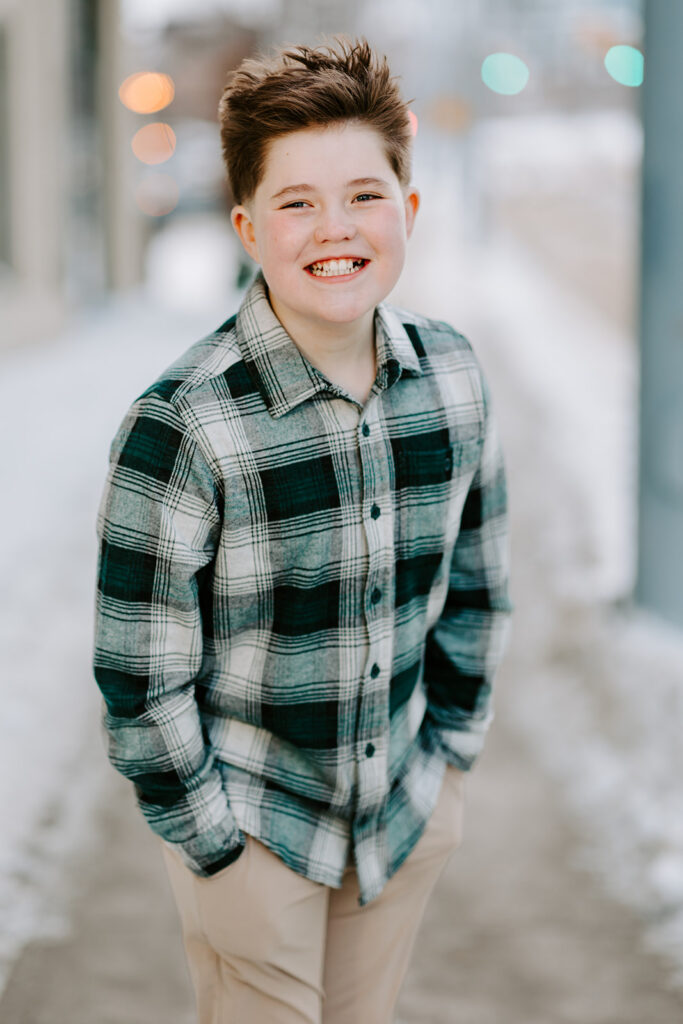 Winter teen boy portrait session in Kitchener-Waterloo by Portraits by Kendra