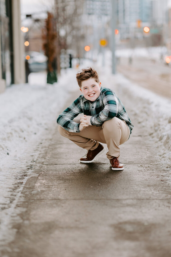 Teen boy milestone portrait outdoors by Portraits by Kendra in Kitchener-Waterloo