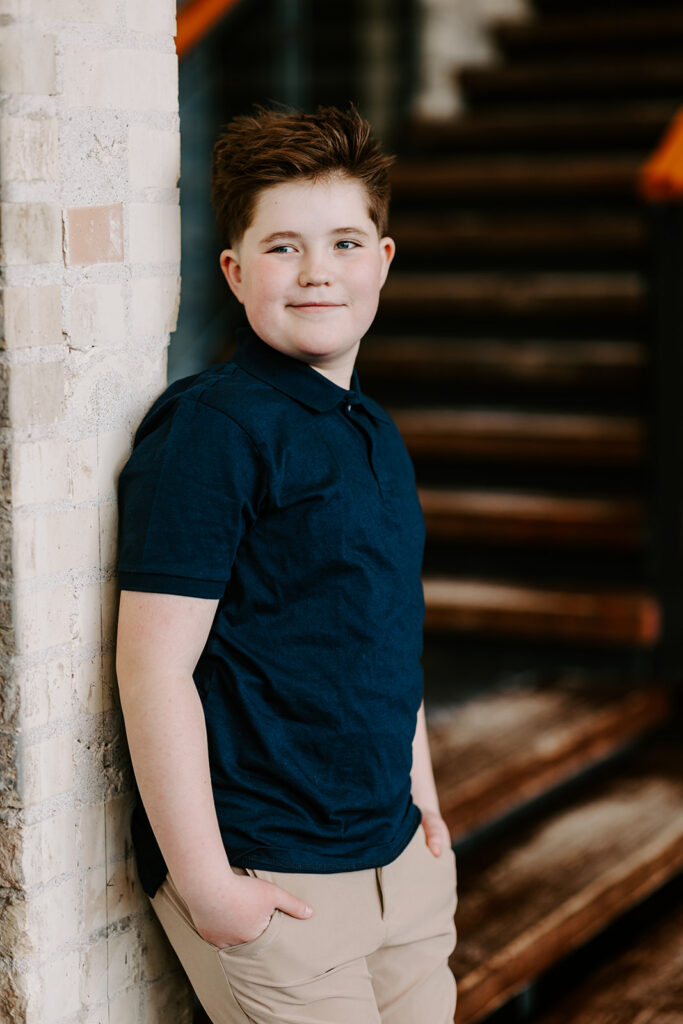 Teen boy birthday portrait indoors in Kitchener-Waterloo by Portraits by Kendra