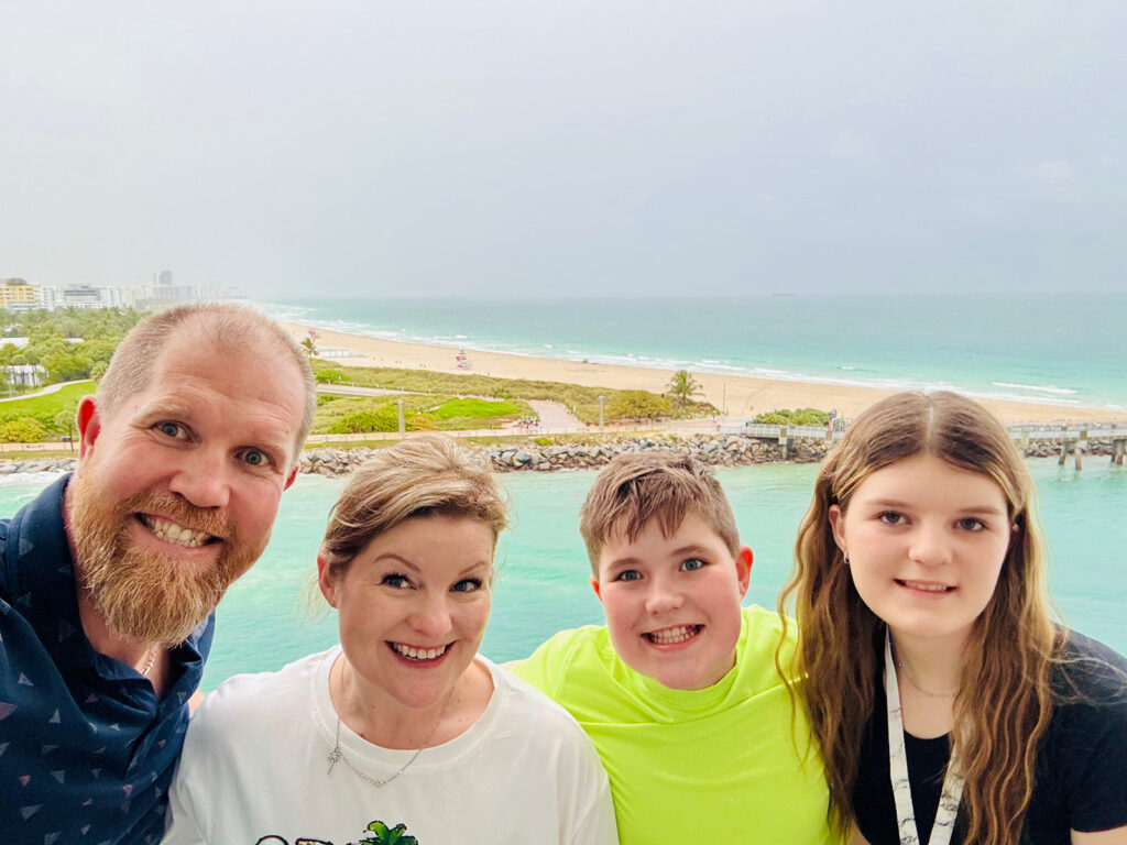 Kendra of Portraits by Kenddra with her family during March break, embarking on a Carnival Cruise vacation
