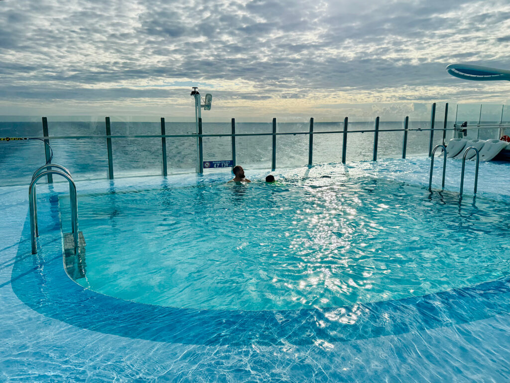 Wes and Wyatt swimmng on a Carnival cruise ship