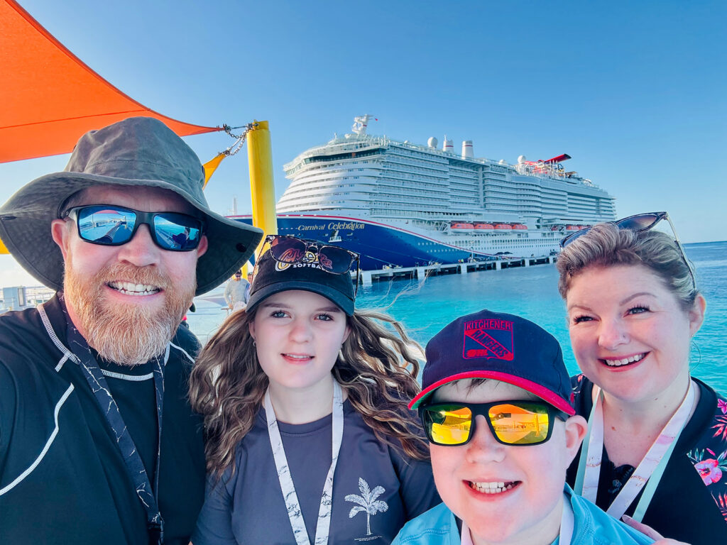 photo of Kendra of Portraits by Kendra and her family taken during a March Break vacation with Carnival 