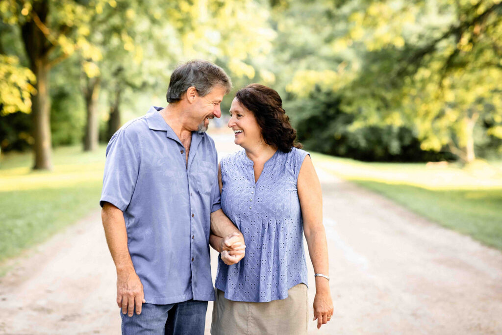 Photo of grandparents taken by Portraits by Kendra during a Fall family photography session in Kitchener-Waterloo