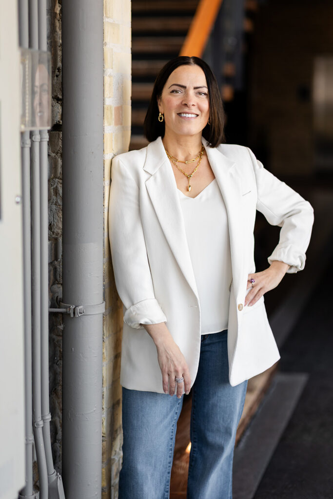 Modern LinkedIn Headshot of woman photographed in Kitchener-Waterloo  by Portraits by Kendra