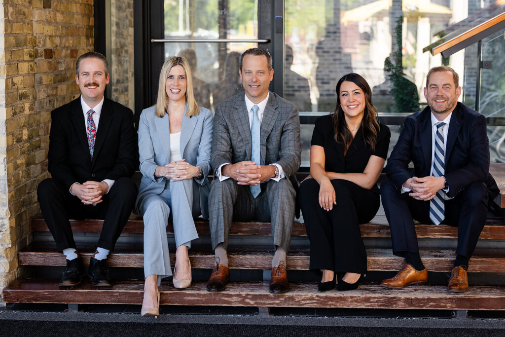 Relaxed corporate team portrait at The Tannery District