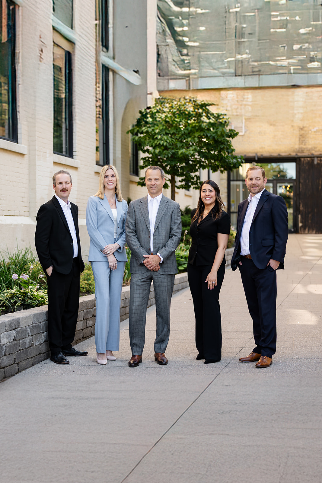Corporate team portrait at The Tannery District in Kitchener