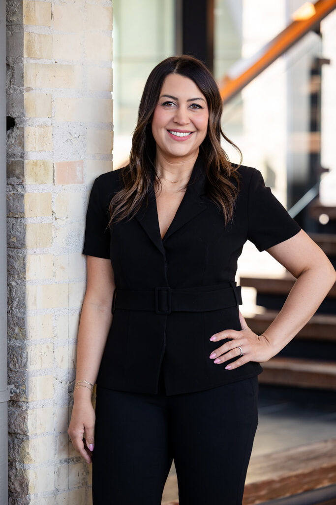 Female corporate headshot photographed at The Tannery District