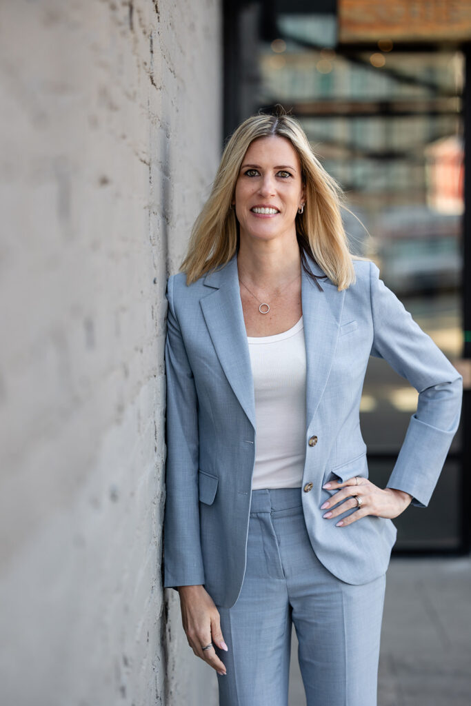 Professional headshot of a woman at The Tannery District in Kitchener