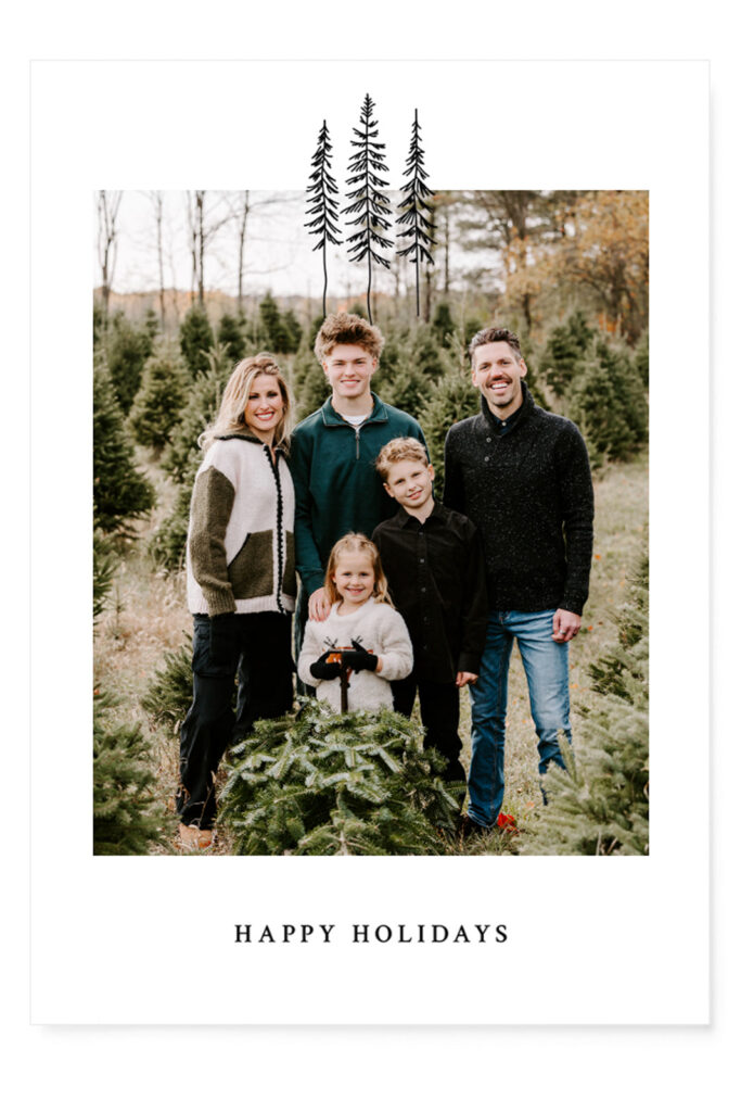 Family holiday card featuring a photo by Portraits by Kendra